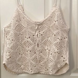 Cropped American Eagle Crochet Tank